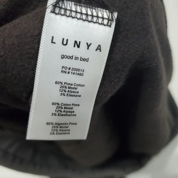 Lunya Pima Cotton Good In Bed  Wide Straight Leg Lounge Pants Taupe Brown Medium - Picture 5 of 12